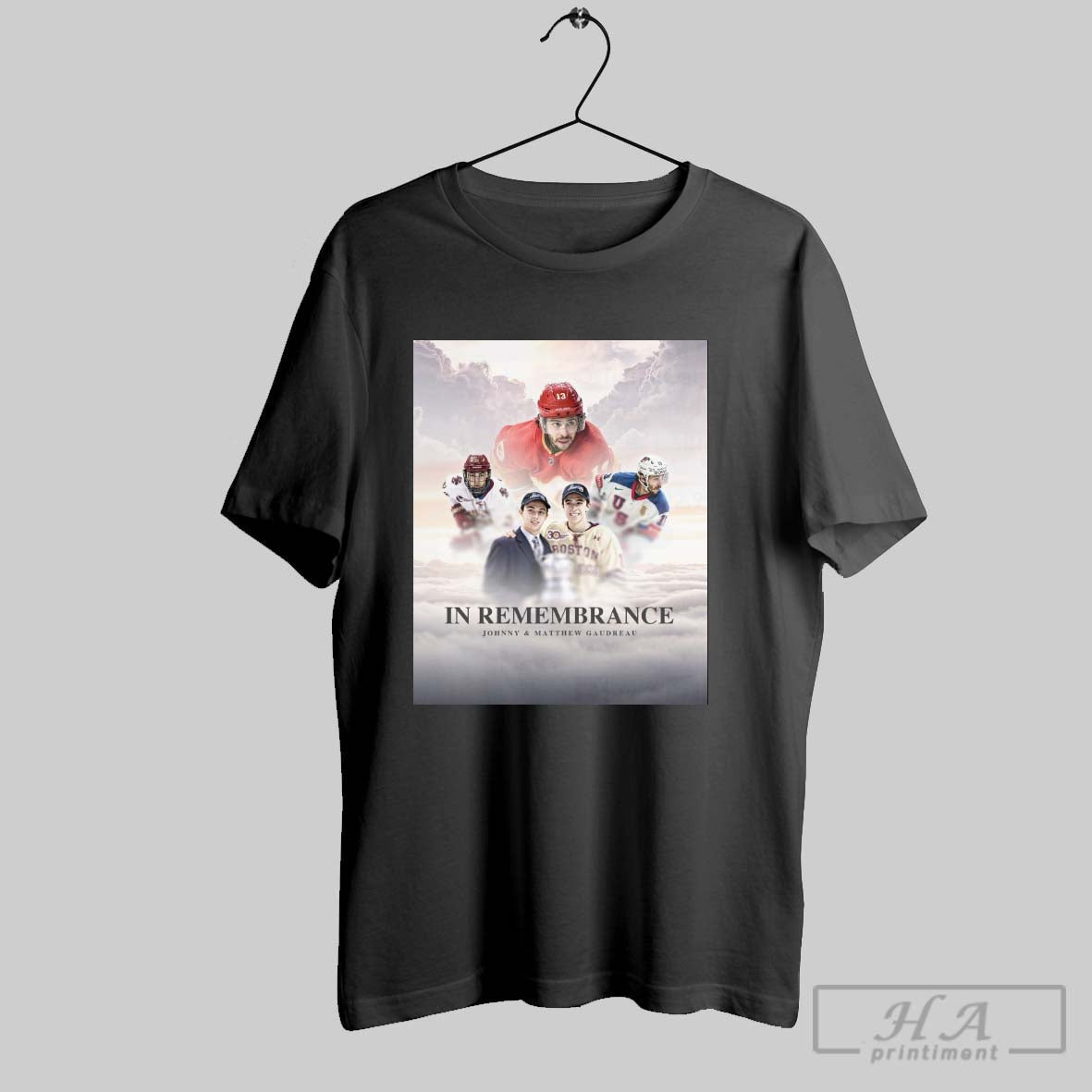 Official Calgary Flames In Remembrance Johnny And - Adult & Kids T-Shirts, Sweatshirts & Hoodies apparel design preview 1
