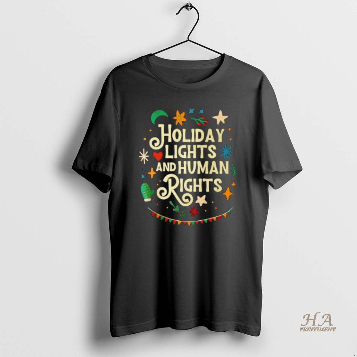 Official Holiday Lights And Human Rights Christmas - Adult & Kids T-Shirts, Sweatshirts & Hoodies apparel design preview 1