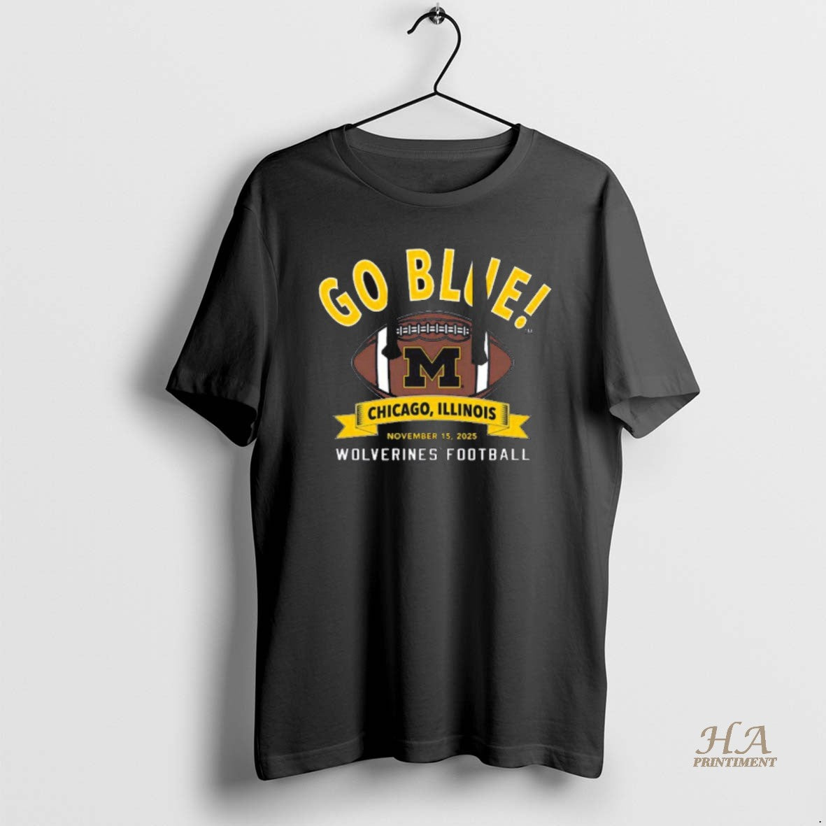Official Michigan Wolverines Football Go Blue Chicago - Adult & Kids T-Shirts, Sweatshirts & Hoodies apparel design preview 1