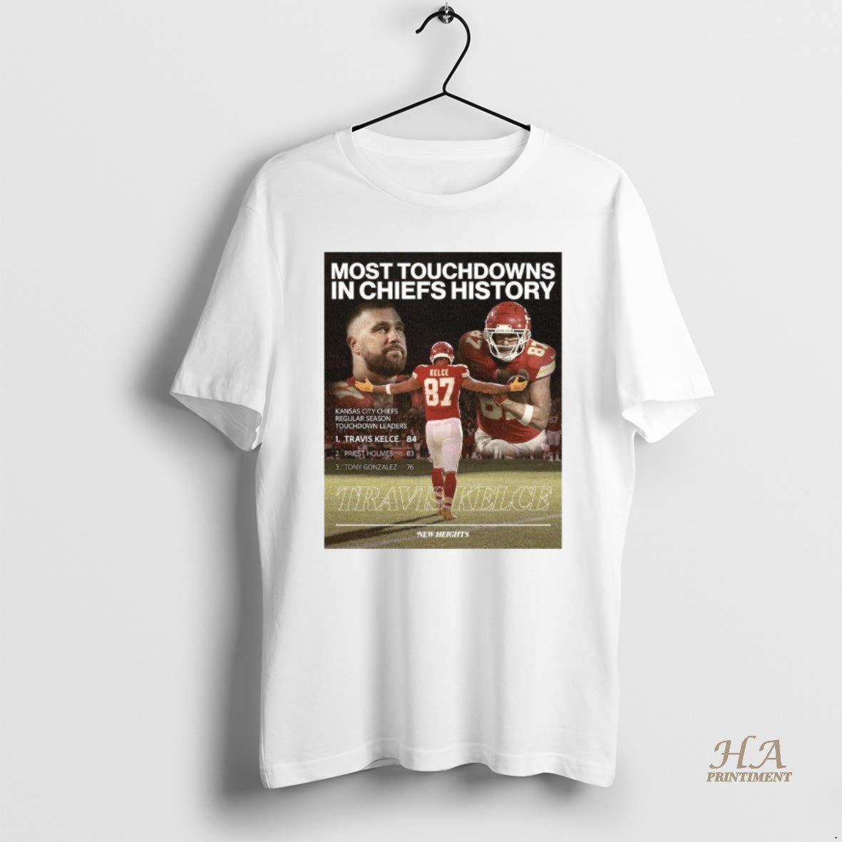 Official Most Touchdowns In Chiefs History Travis - Adult & Kids T-Shirts, Sweatshirts & Hoodies apparel design preview 1