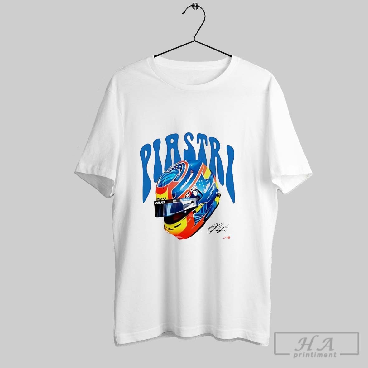 Official Oscar Piastri 2025 Helmet Signature - Adult & Kids T-Shirts, Sweatshirts & Hoodies apparel design preview 1