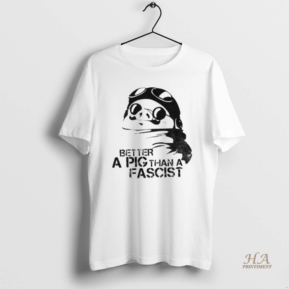 Official Porco Rosso Better A Pig Than Fascist - Adult & Kids T-Shirts, Sweatshirts & Hoodies apparel design preview 1