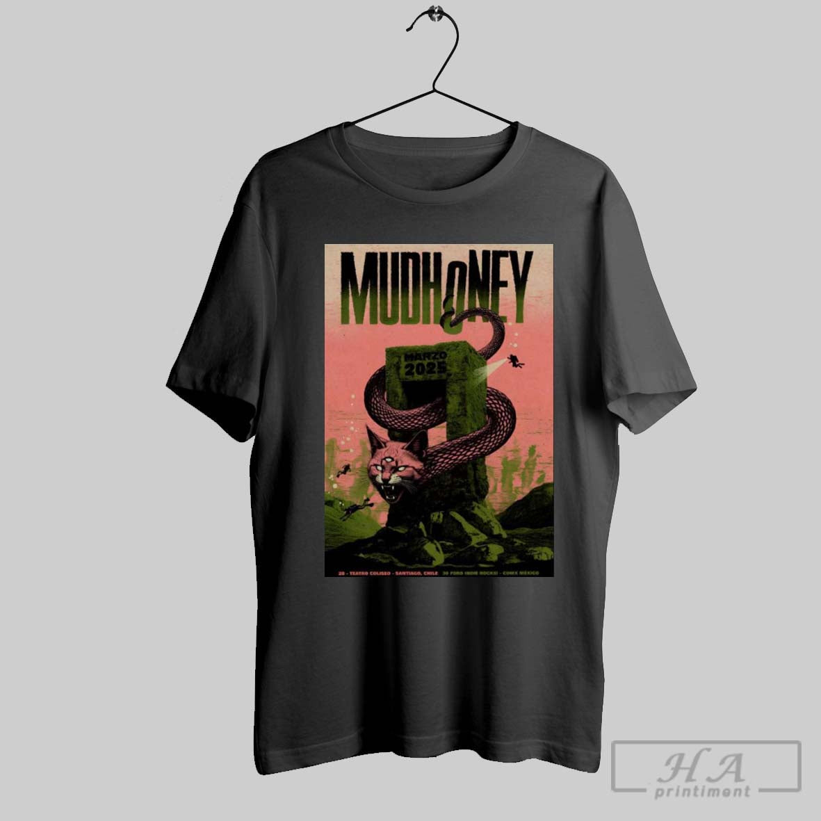 Official Poster Mudhoney Foro Indie Rocks Mexico - Adult & Kids T-Shirts, Sweatshirts & Hoodies apparel design preview 1