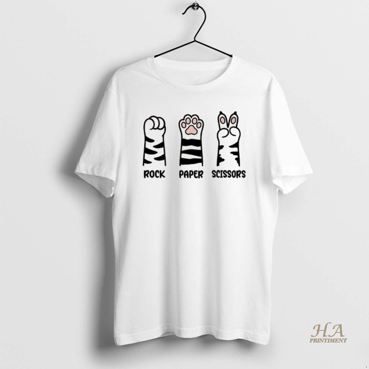 Official Rock Paper Scissors Cat Paw - Adult & Kids T-Shirts, Sweatshirts & Hoodies apparel design preview 1