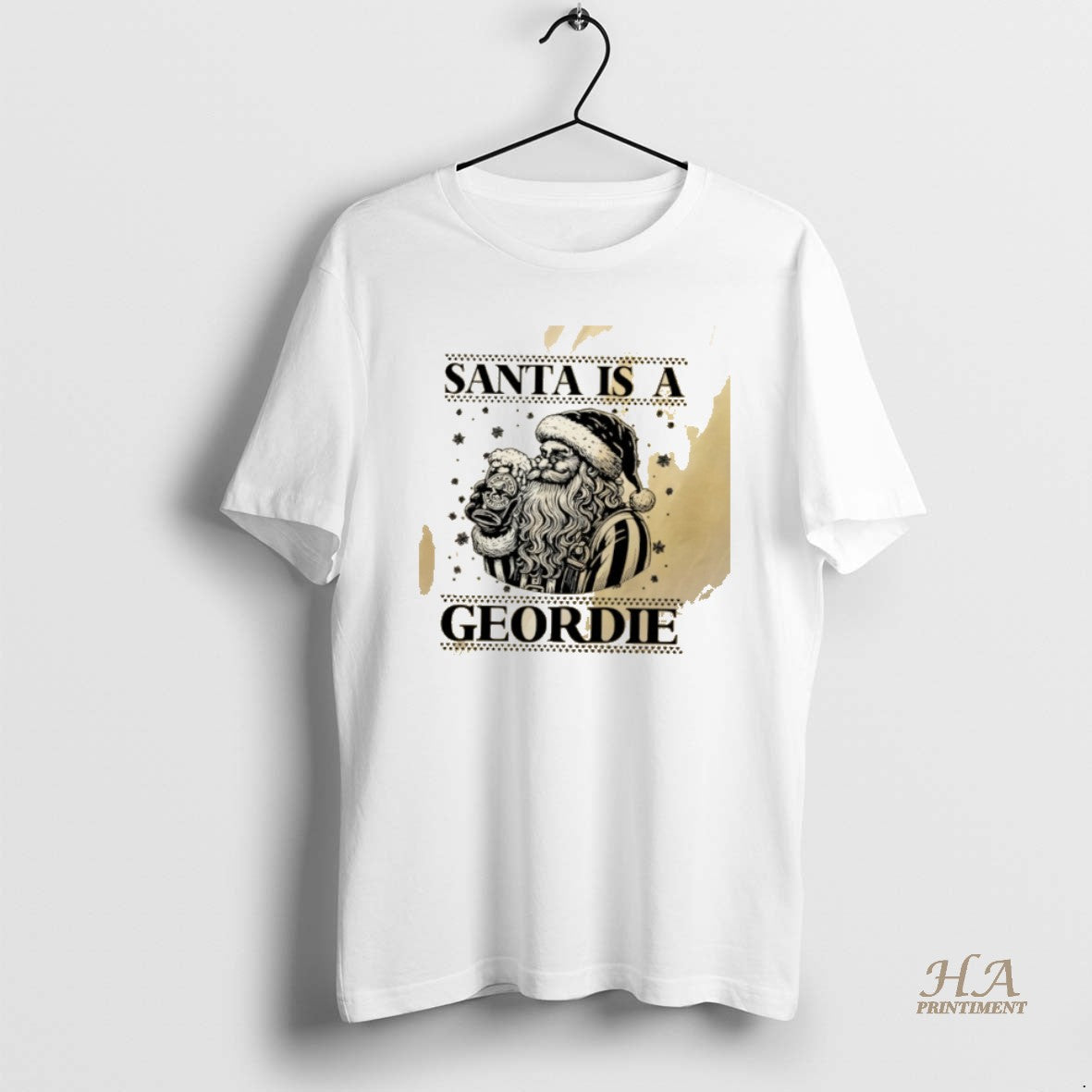 Official Santa Is A Geordie Christmas Beer - Adult & Kids T-Shirts, Sweatshirts & Hoodies apparel design preview 1