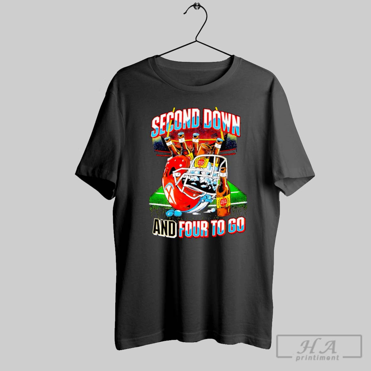 Official Second Down And Four To Go - Adult & Kids T-Shirts, Sweatshirts & Hoodies apparel design preview 1