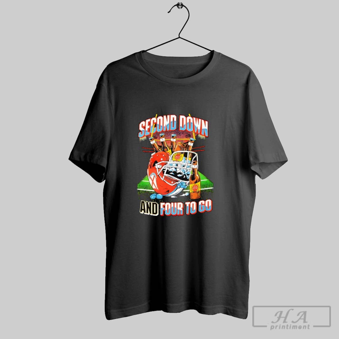 Official Second Down And Four To Go Beer Helmet - Adult & Kids T-Shirts, Sweatshirts & Hoodies apparel design preview 1