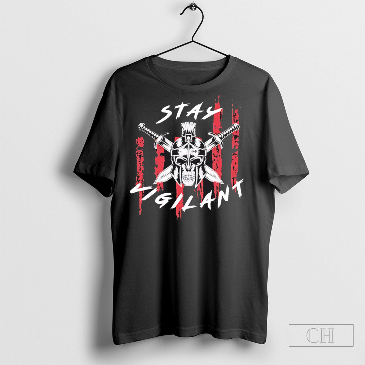 Official Stay Vigilant Skull Swords - Adult & Kids T-Shirts, Sweatshirts & Hoodies apparel design preview 1