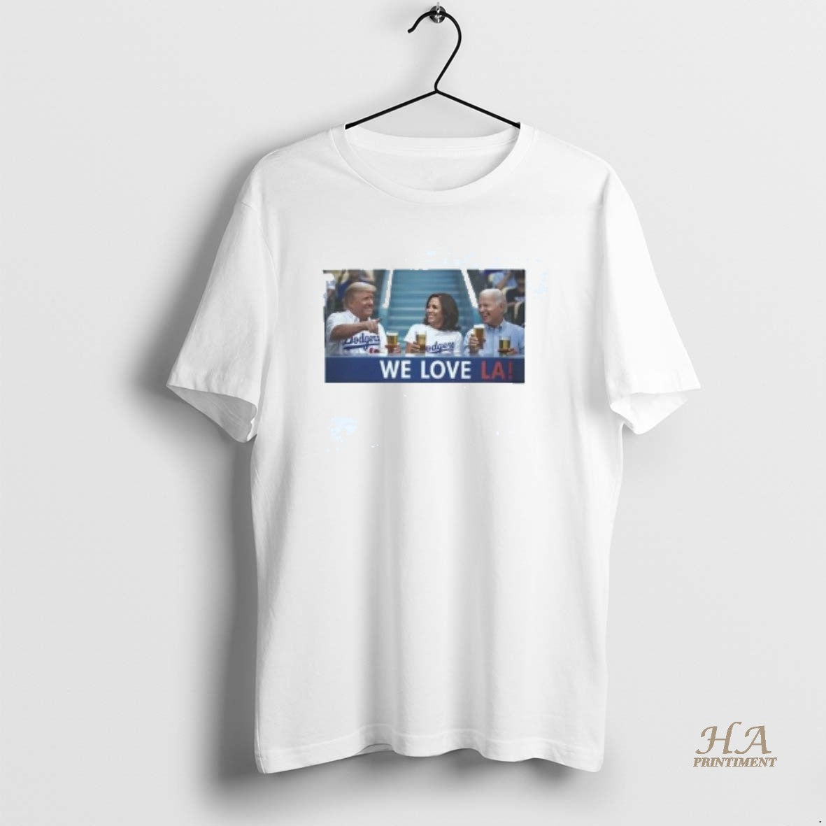 Official Trump Biden Kamala We Love La Dodgers - Adult & Kids T-Shirts, Sweatshirts & Hoodies apparel design preview 1