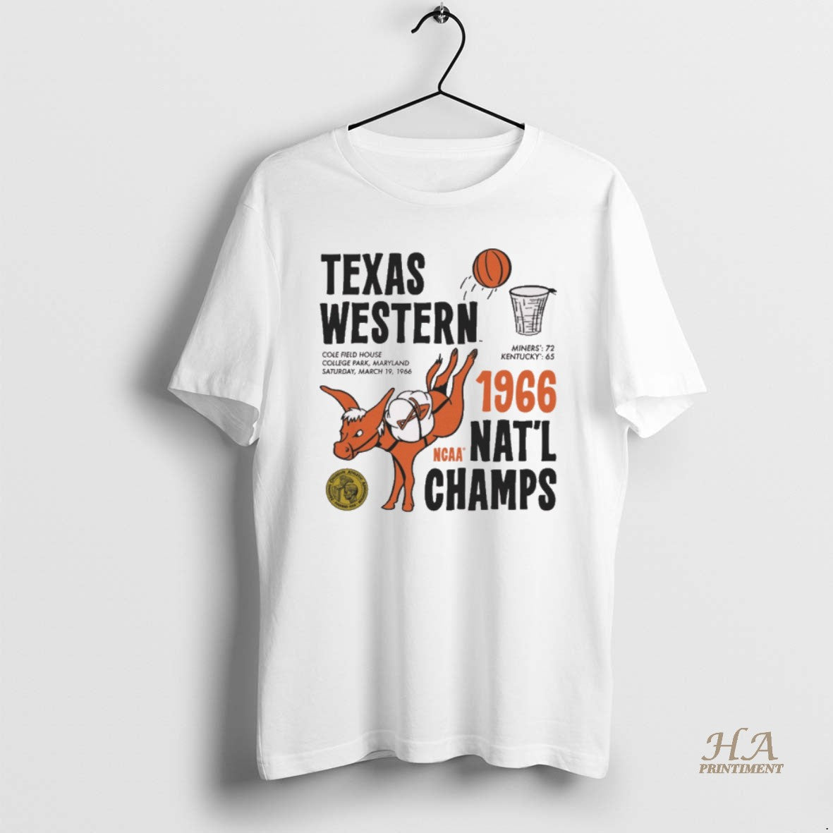 Official Utep Texas Western 1966 Ncaa Natl Champs - Adult & Kids T-Shirts, Sweatshirts & Hoodies apparel design preview 1
