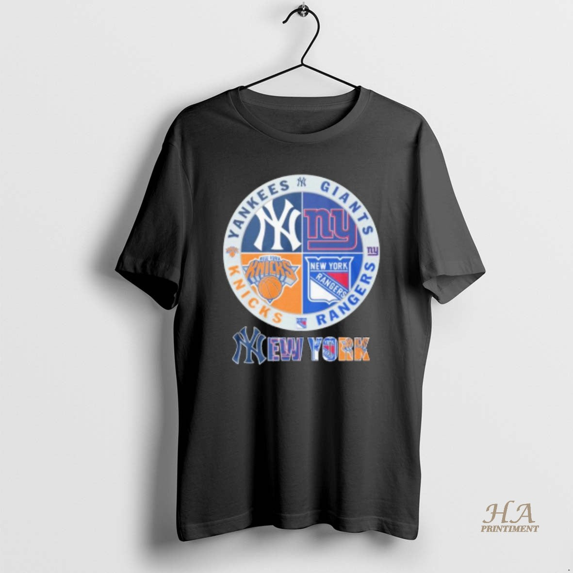Official Yankees Giants Rangers And Knicks 2025 - Adult & Kids T-Shirts, Sweatshirts & Hoodies apparel design preview 1