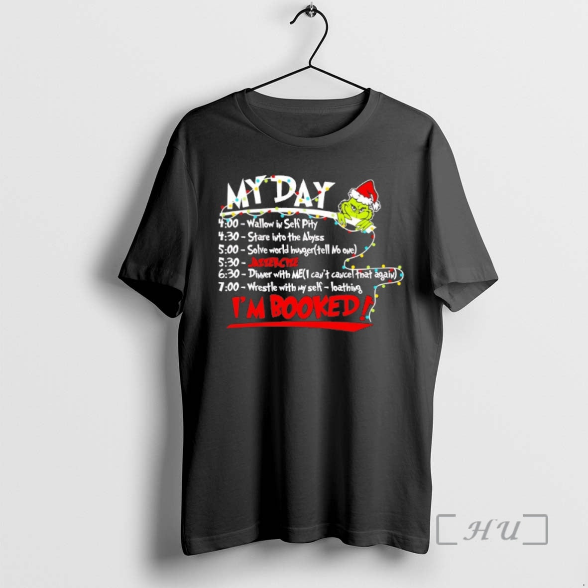 Officials Grinch My Day Im Booked Christmas 2025 - Adult & Kids T-Shirts, Sweatshirts & Hoodies apparel design preview 1