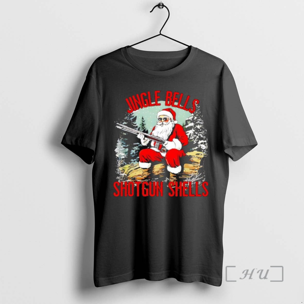 Officials Jingle Bells Shotgun Shells Santa Men Bruh - Adult & Kids T-Shirts, Sweatshirts & Hoodies apparel design preview 1