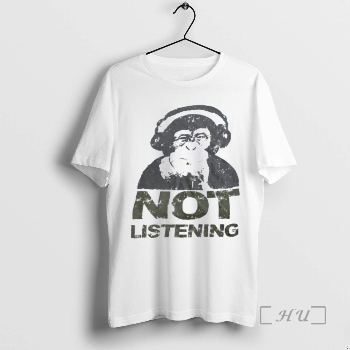 Officials Monkey Wearing Headphone Not Listening - Adult & Kids T-Shirts, Sweatshirts & Hoodies apparel design preview 1