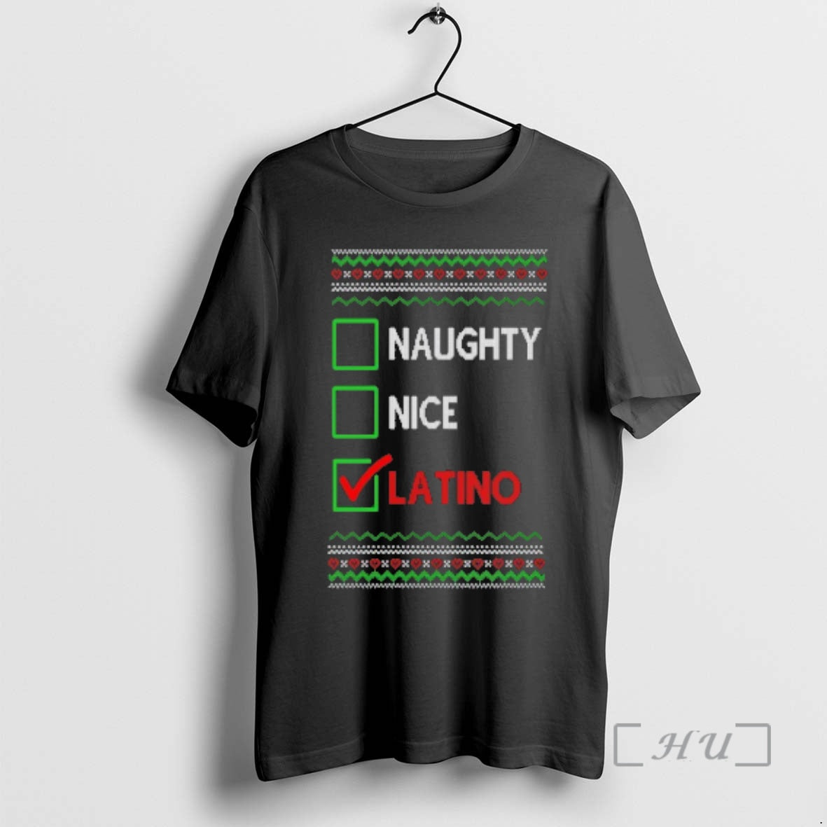 Officials Naughty Nice Latino Ugly Christmas Sweat - Adult & Kids T-Shirts, Sweatshirts & Hoodies apparel design preview 1