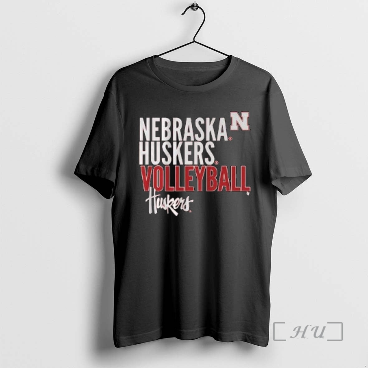 Officials Nebraska Volleyball Text Logo Overlay 2025 - Adult & Kids T-Shirts, Sweatshirts & Hoodies apparel design preview 1