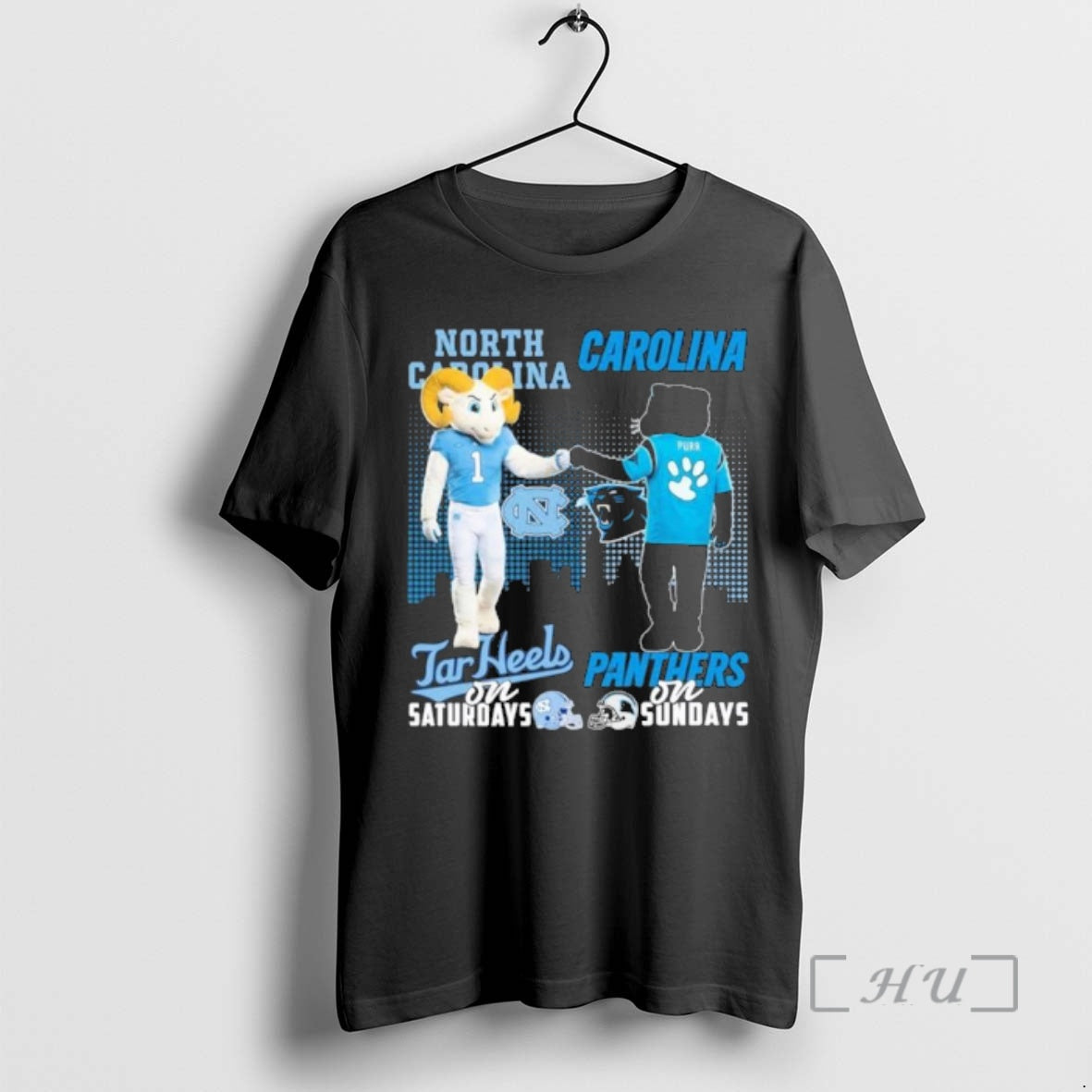Officials North Carolina Tar Heels Vs Panthers Mascot - Adult & Kids T-Shirts, Sweatshirts & Hoodies apparel design preview 1
