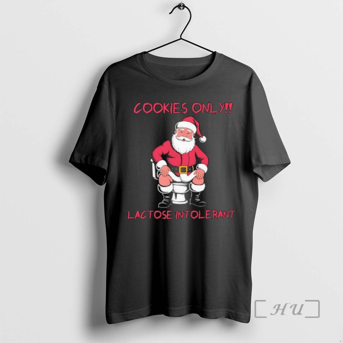 Officials Santa Claus Poops Cookies Only Lactose - Adult & Kids T-Shirts, Sweatshirts & Hoodies apparel design preview 1