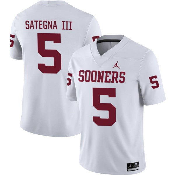 Isaiah Sategna III Oklahoma Sooners Alumni Player Jersey - White sports jersey product view 1