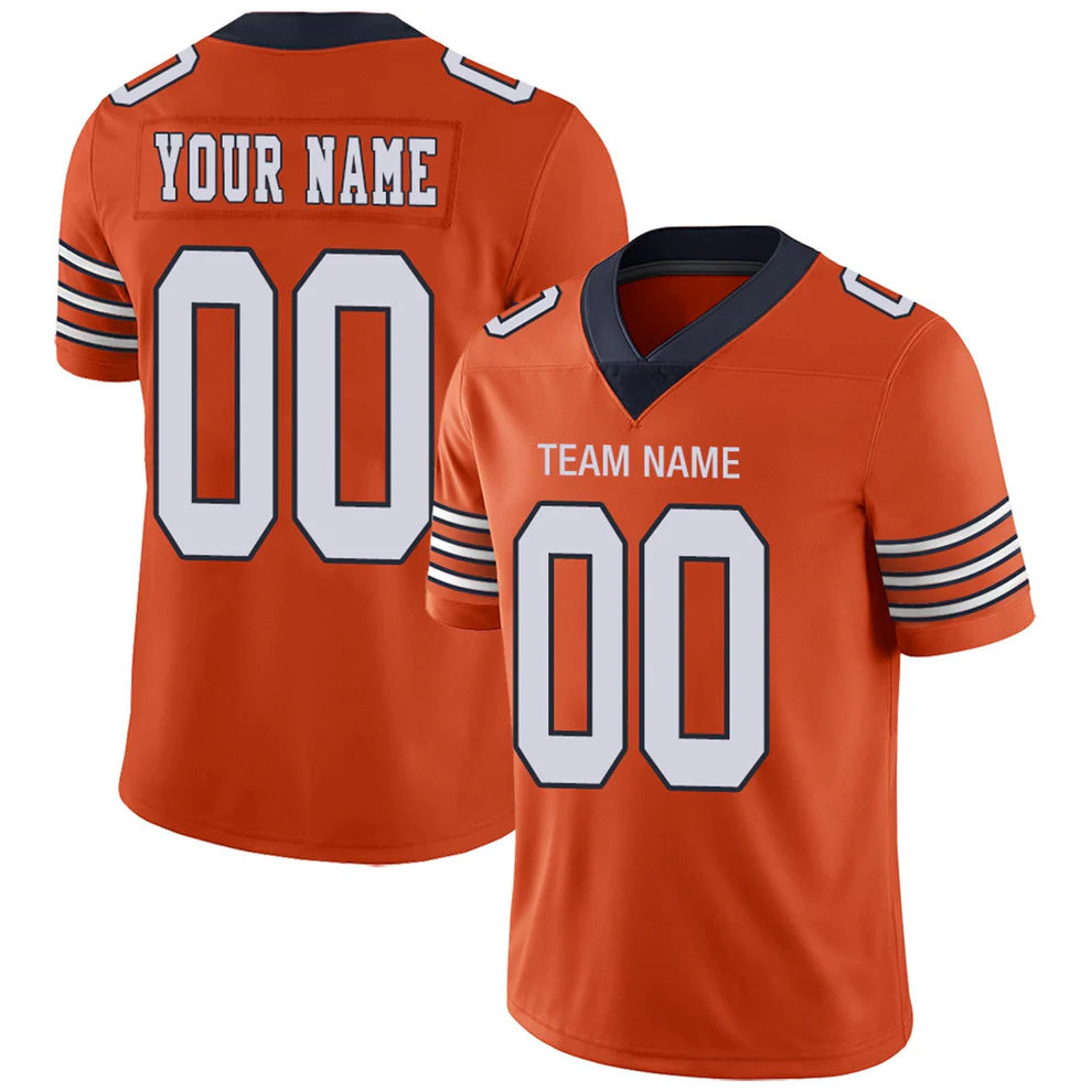 Custom C.Bears Orange Personalized Design Your Own Name and Number for Men Women Youth Jerseys football jersey product view 1
