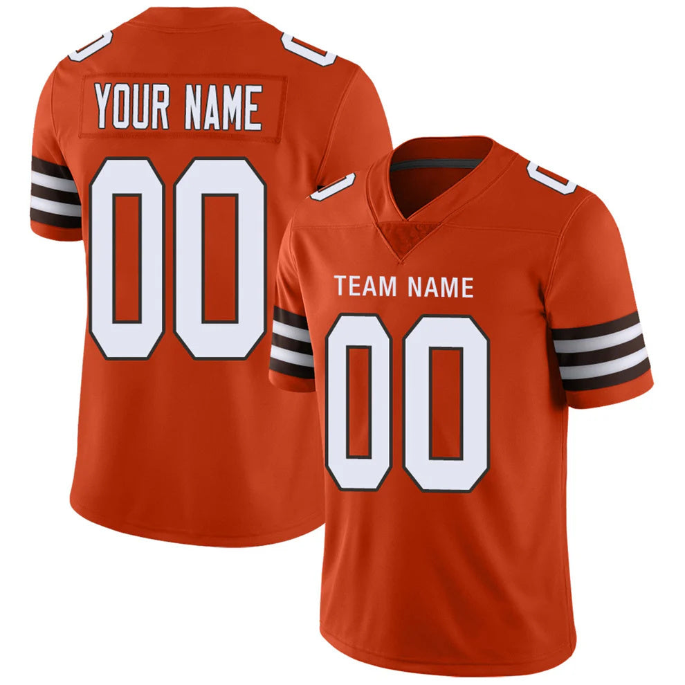 Custom C.Browns Orange Personalized Design Your Own Name and Number for Men Women Youth Jerseys football jersey product view 1