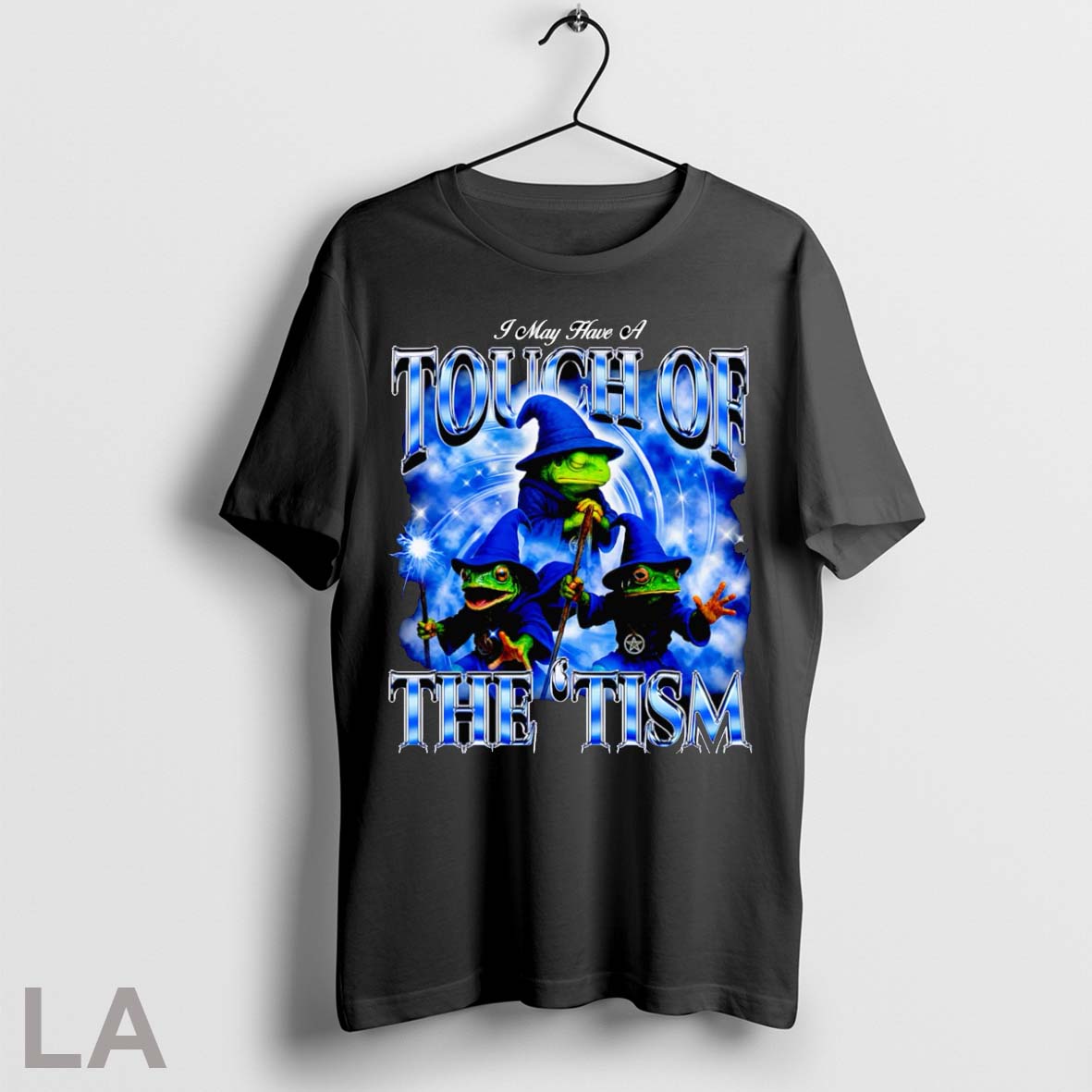 Original I May Have A Touch Of The Tism Wizard Frog - Adult & Kids T-Shirts, Sweatshirts & Hoodies apparel design preview 1