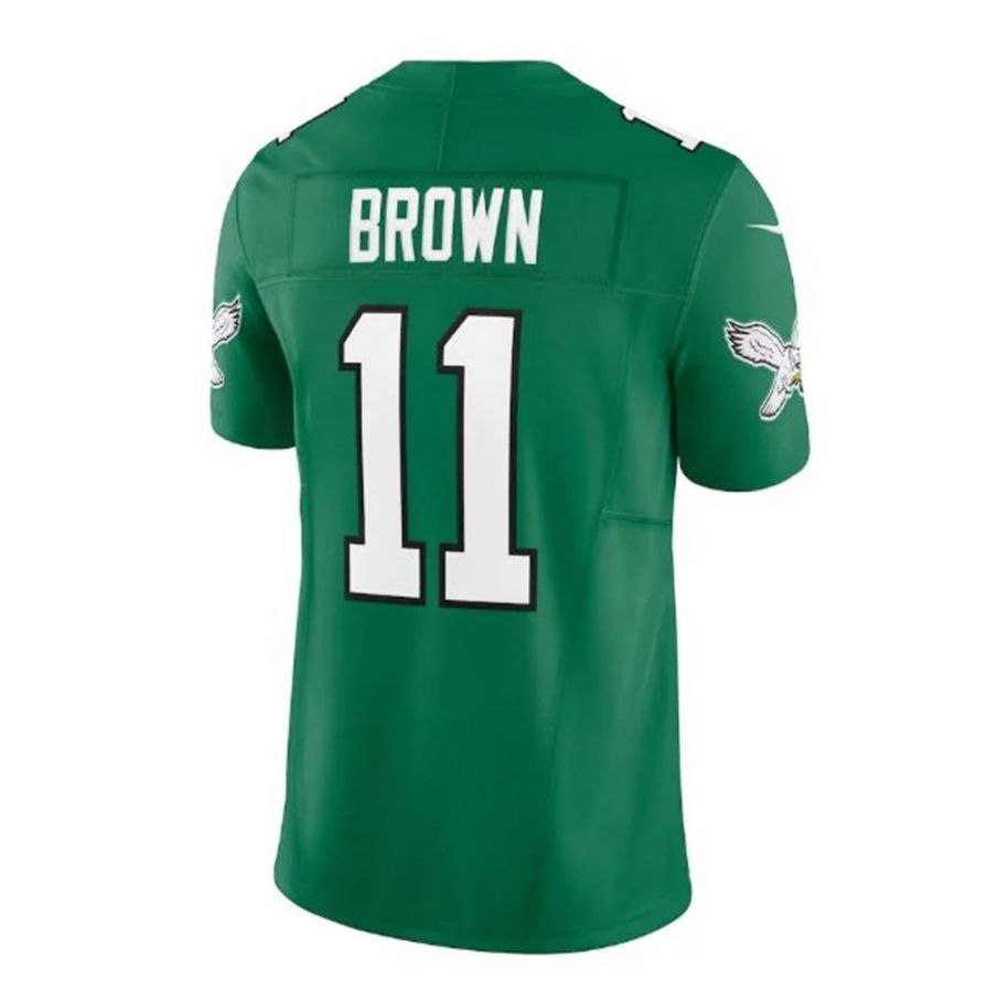P.Eagles #11 A.J. Brown Alternate Vapor F.U.S.E. Limited Player Jersey - Kelly Green Stitched American Football Jerseys football jersey product view 1