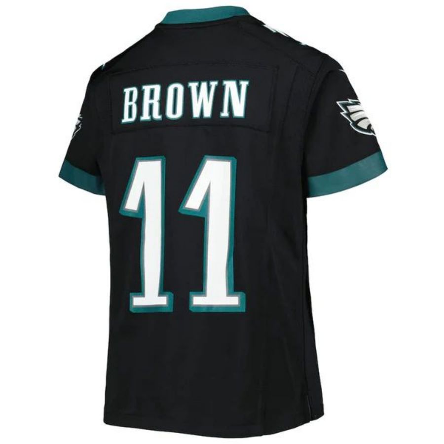P.Eagles #11 A.J. Brown Player Black Game Jersey Stitched American Football Jerseys football jersey product view 1