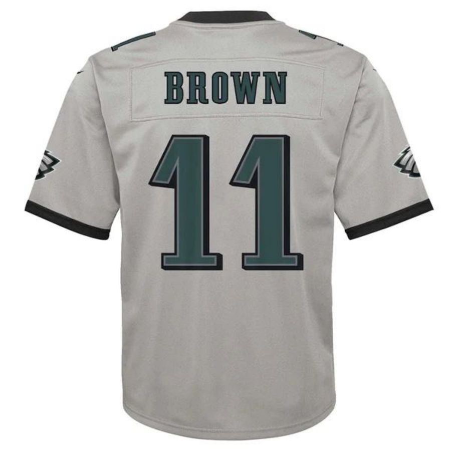 P.Eagles #11 A.J. Brown Player Silver Inverted Game Jersey Stitched American Football Jerseys football jersey product view 1