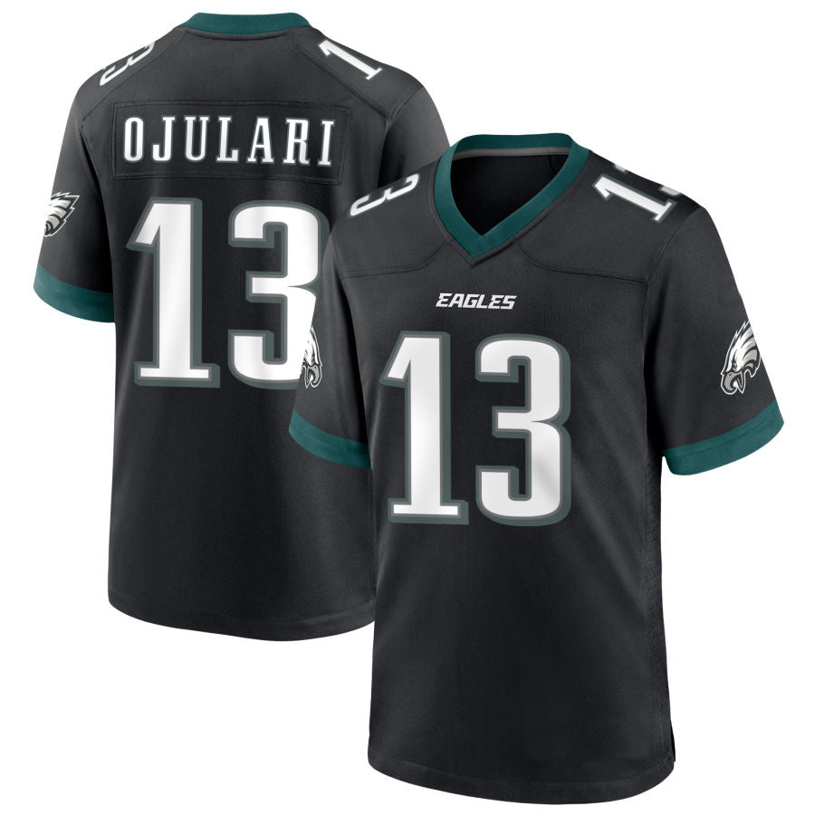 P.Eagles #13 Azeez Ojulari Player Black Home Game Football Jerseys football jersey product view 1
