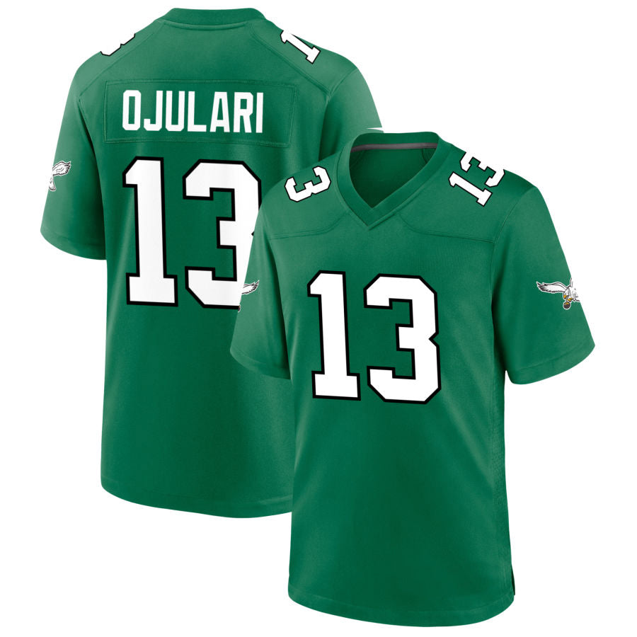 P.Eagles #13 Azeez Ojulari Player Kelly Green Home Game Football Jerseys football jersey product view 1