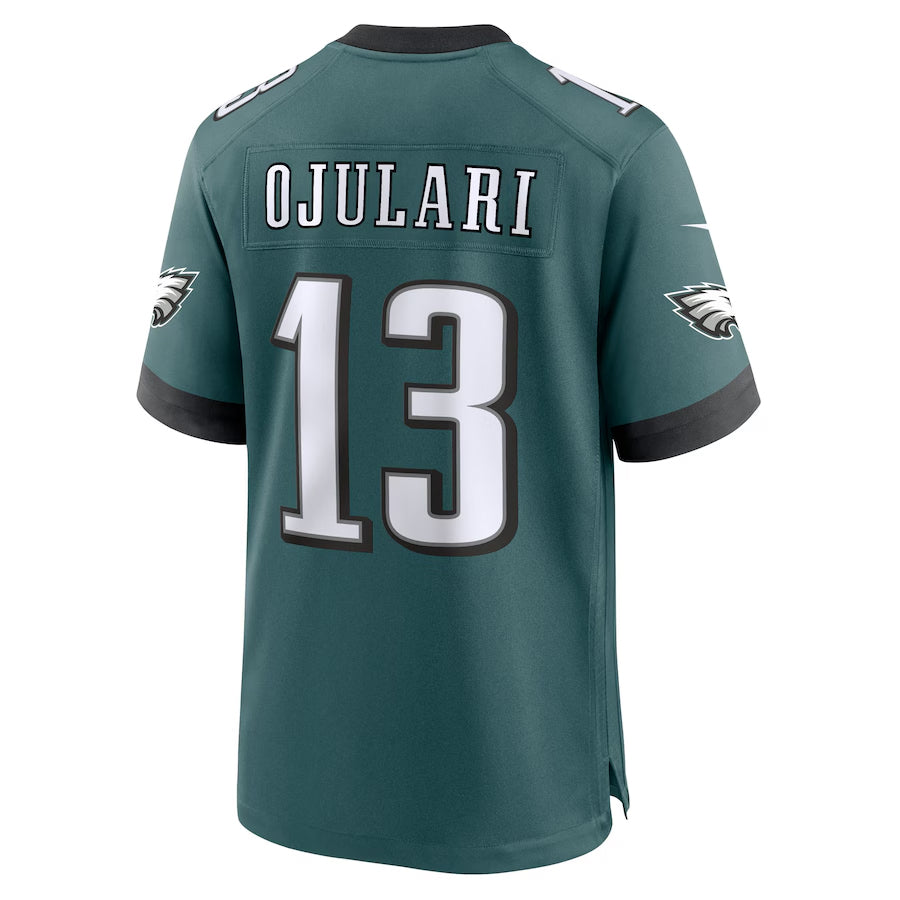 P.Eagles #13 Azeez Ojulari Player Midnight Green Home Game Football Jerseys football jersey product view 1
