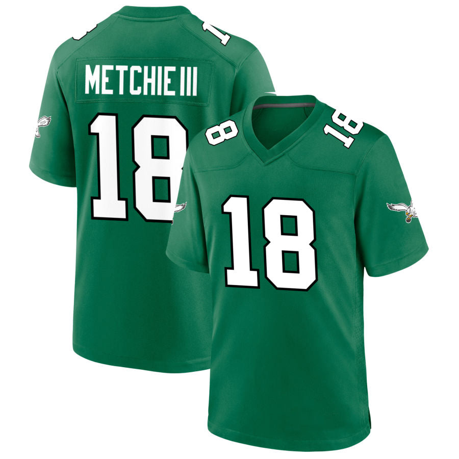 P.Eagles #18 John Metchie III Player Green Alternate Game Football Jerseys football jersey product view 1