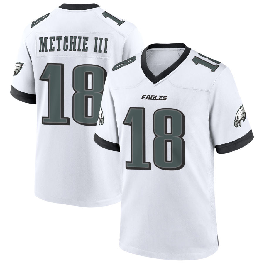 P.Eagles #18 John Metchie III Player Whtie Home Game Football Jerseys football jersey product view 1