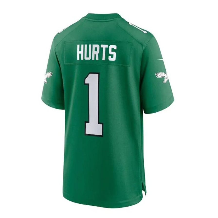 P.Eagles #1 Jalen Hurts Alternate Game Player Jersey - Kelly Green Stitched American Football Jerseys football jersey product view 1