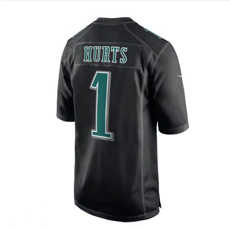 P.Eagles #1 Jalen Hurts Player Black Super Bowl LVII Patch Fashion Game Jersey Stitched American Football Jerseys football jersey product view 1
