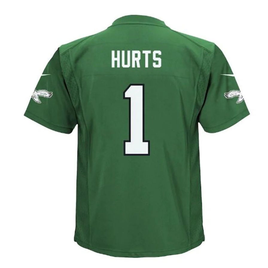 P.Eagles #1 Jalen Hurts Infant Alternate Player Game Jersey - Kelly Green Stitched American Football Jerseys football jersey product view 1