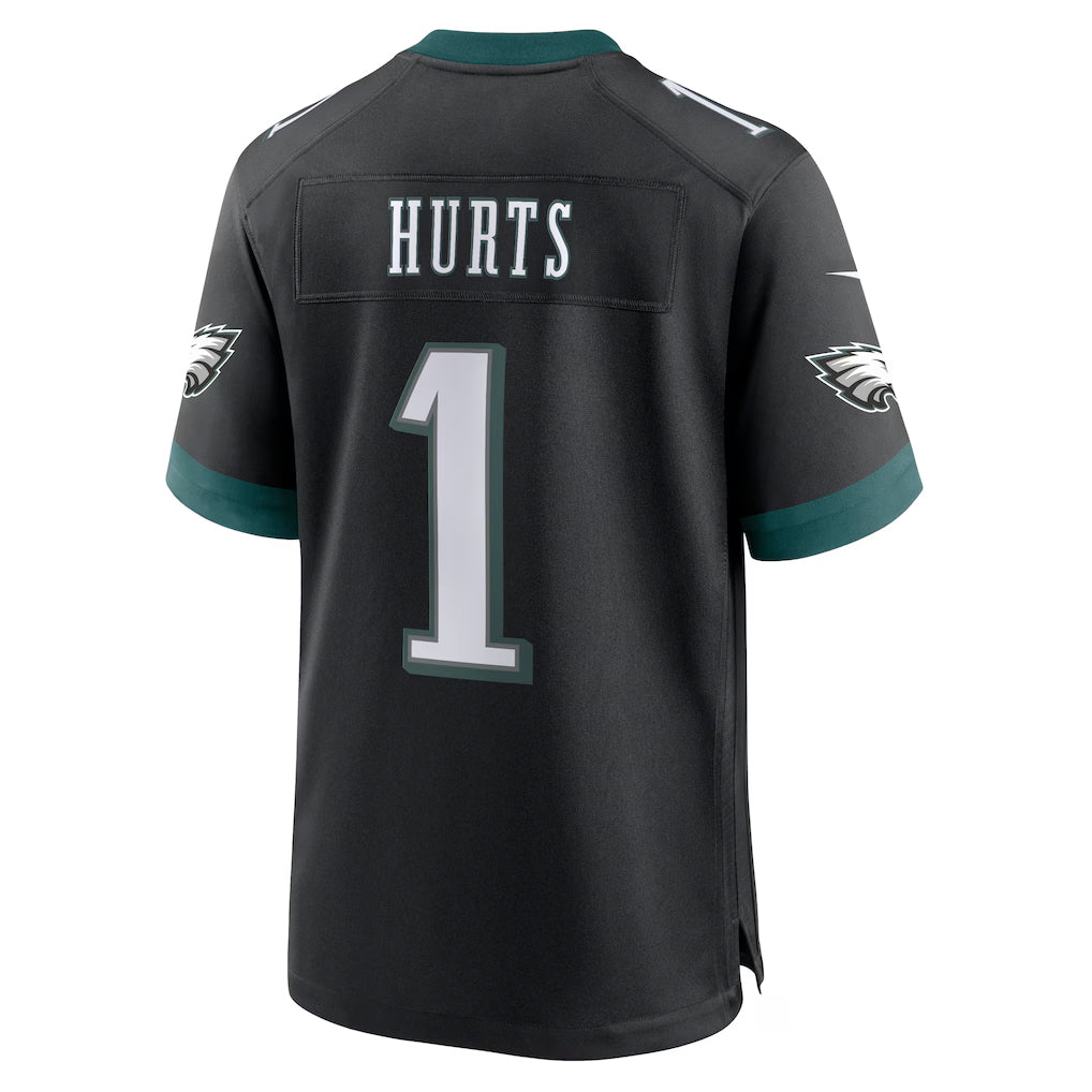 P.Eagles #1 Jalen Hurts Player Black Home Game Football Jerseys football jersey product view 1