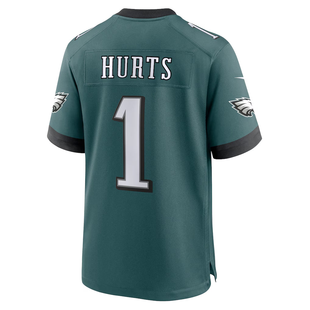 P.Eagles #1 Jalen Hurts Player Midnight Green Home Game Football Jerseys football jersey product view 1