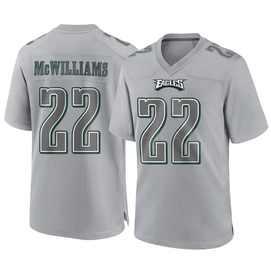 P.Eagles #22 Mac McWilliams Player Gray Game Football Jerseys football jersey product view 1