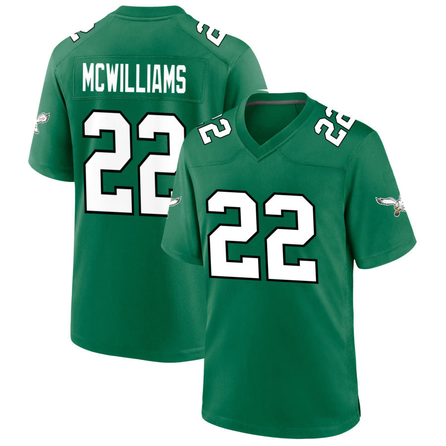 P.Eagles #22 Mac McWilliams Player Green Game Stitched Football Jerseys football jersey product view 1