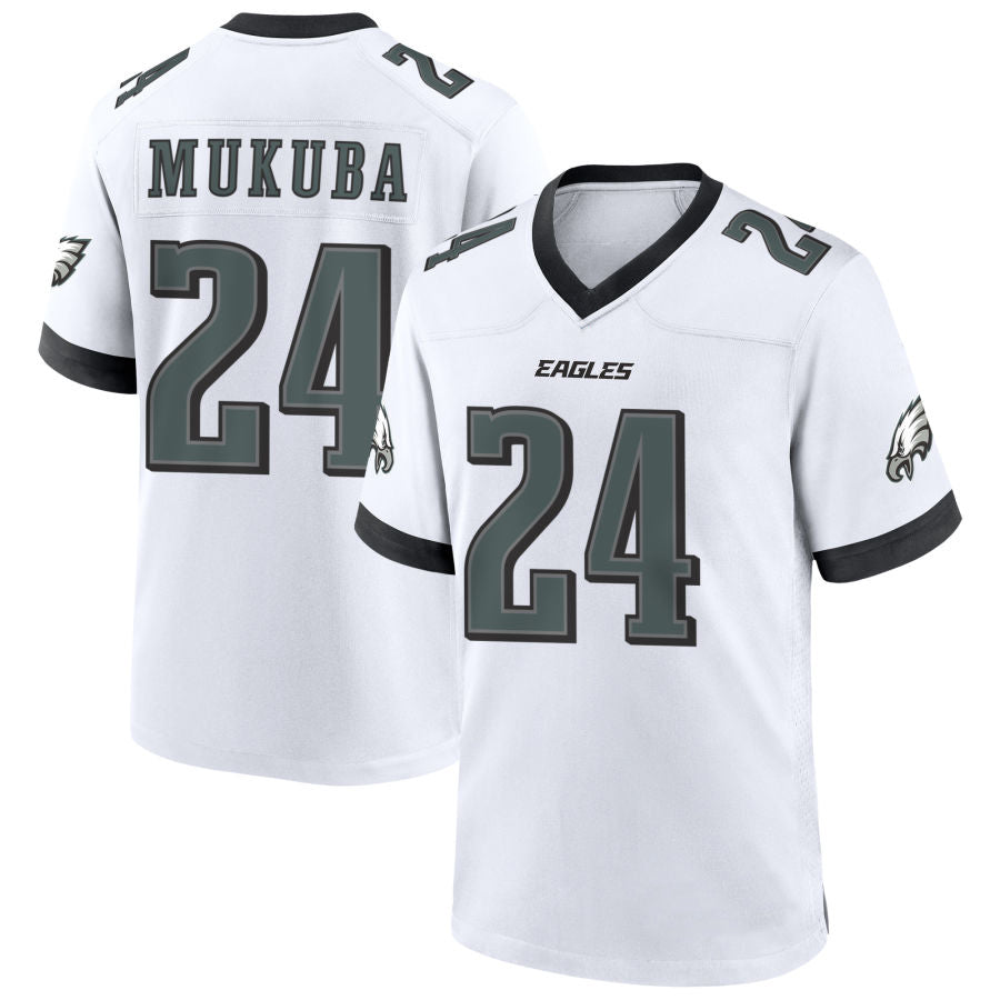 P.Eagles #24 Andrew Mukuba Player White Home Game Football Jerseys football jersey product view 1