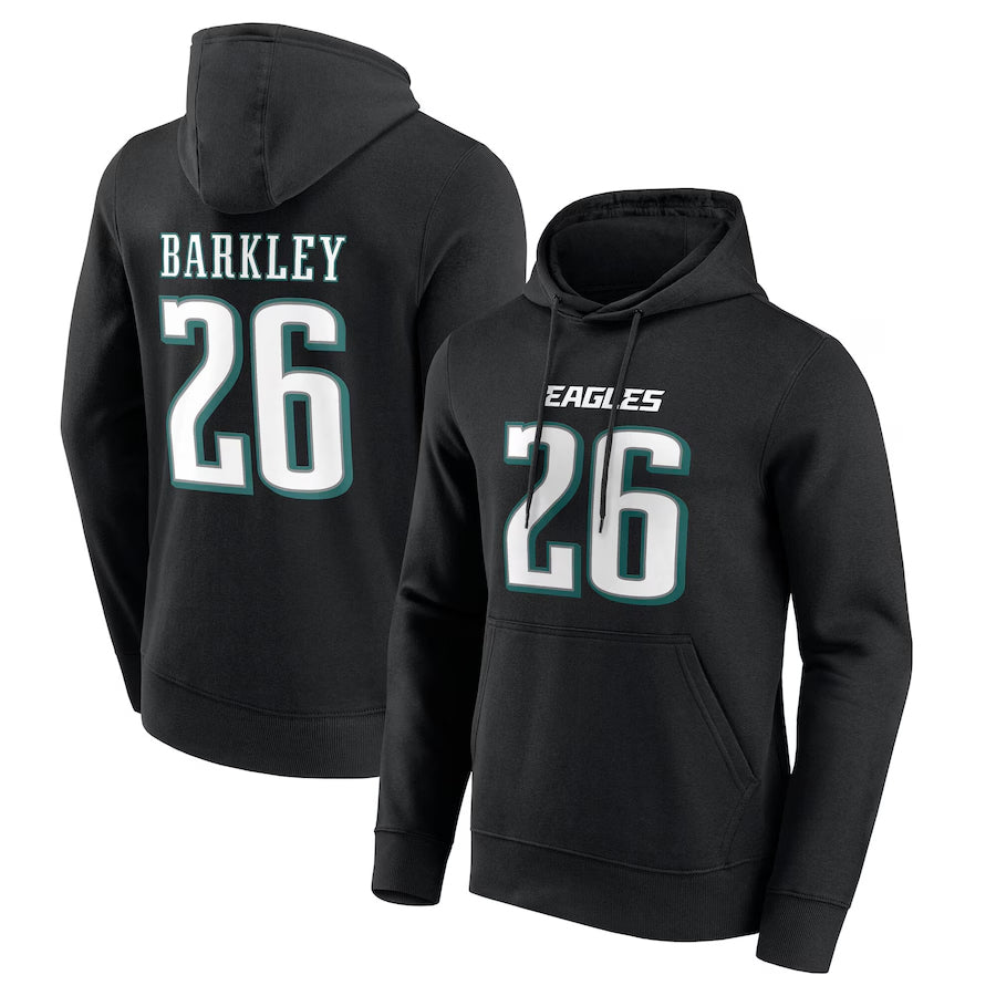 P.Eagles #26 Saquon Barkley Player Black Graphic Hoodie Football Jerseys football jersey product view 1