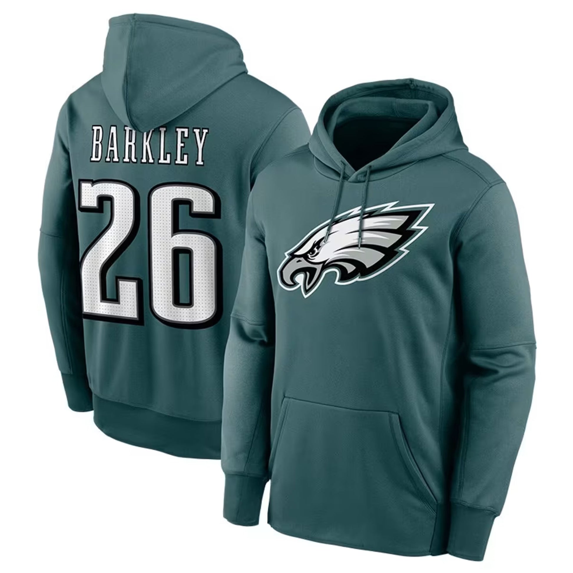 P.Eagles #26 Saquon Barkley Player Green Pullover Hoodie Football Jerseys football jersey product view 1