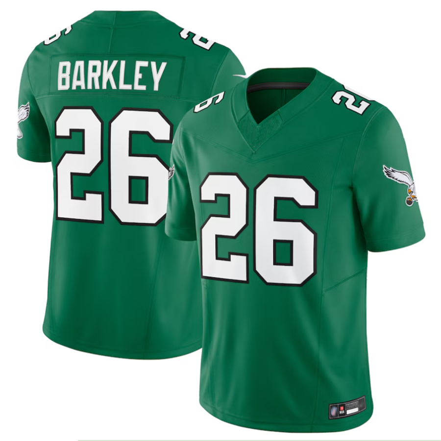P.Eagles #26 Saquon Barkley Player Kelly Green Vapor F.U.S.E. Limited Football Jerseys football jersey product view 1