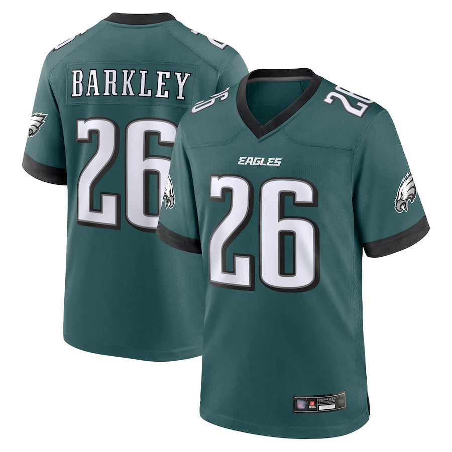 P.Eagles #26 Saquon Barkley Player Midnight Green Game Football Jerseys football jersey product view 1