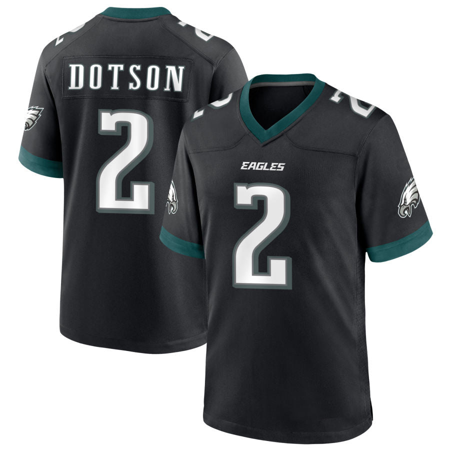 P.Eagles #2 Jahan Dotson Player Black Game Football Jerseys football jersey product view 1