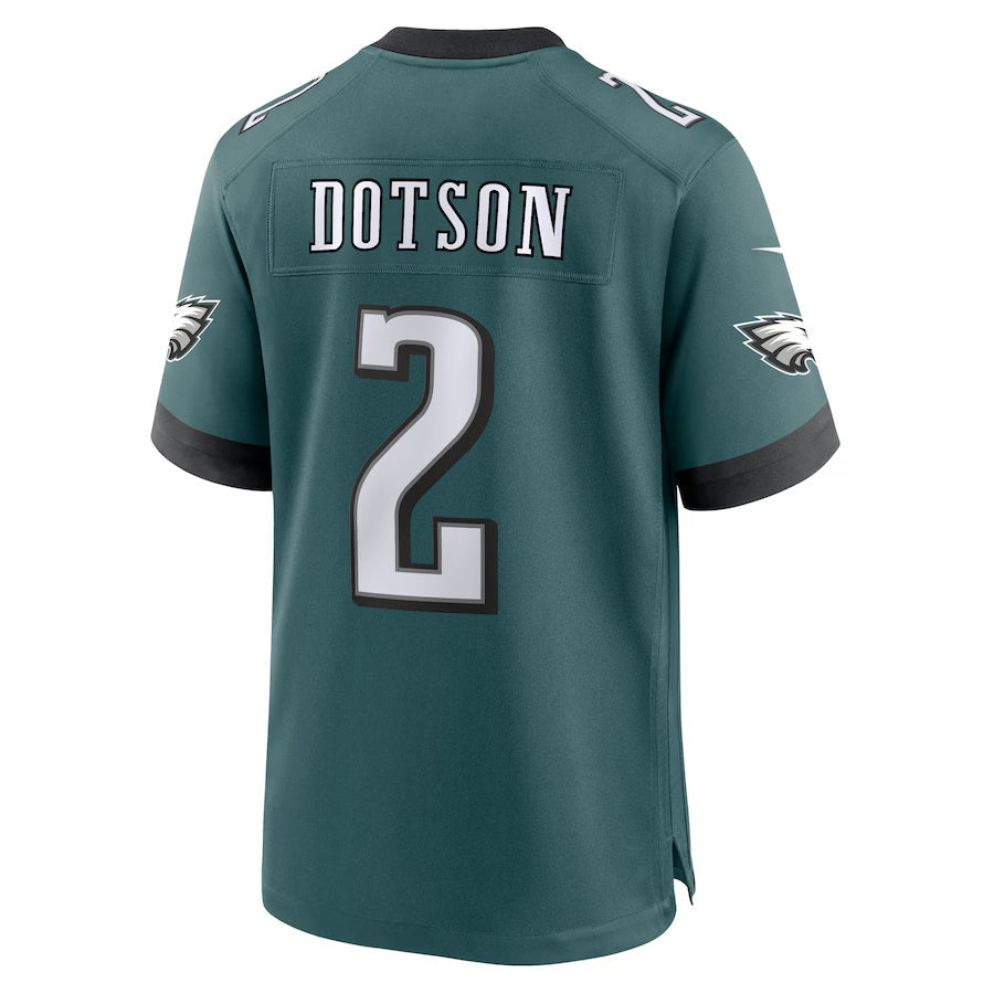 P.Eagles #2 Jahan Dotson Player Midnight Green Home Game Football Jerseys football jersey product view 1