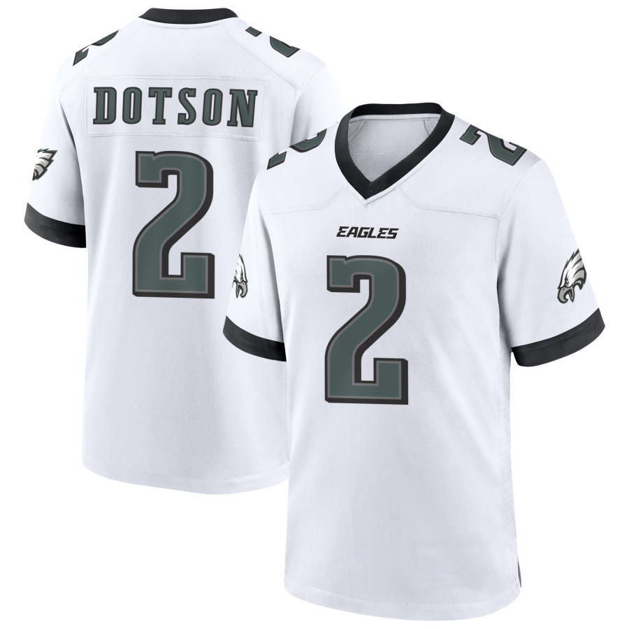 P.Eagles #2 Jahan Dotson Player White Home Game Football Jerseys football jersey product view 1