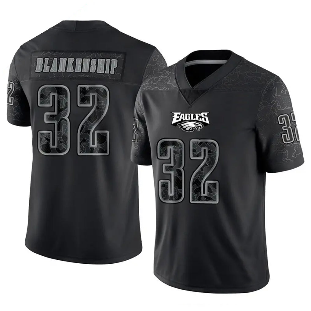 P.Eagles #32 Reed Blankenship Player Black REFLECTIVE Limited Football Jerseys football jersey product view 1